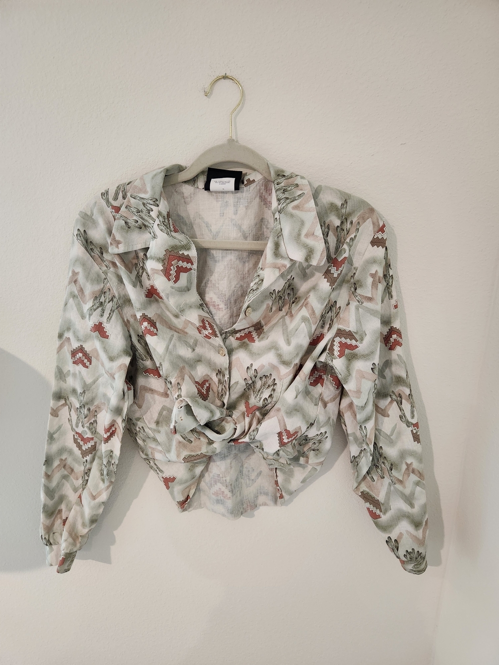 Vintage Cacti Western Womens Button Down